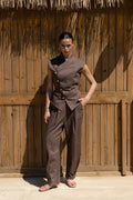 Brown linen pants