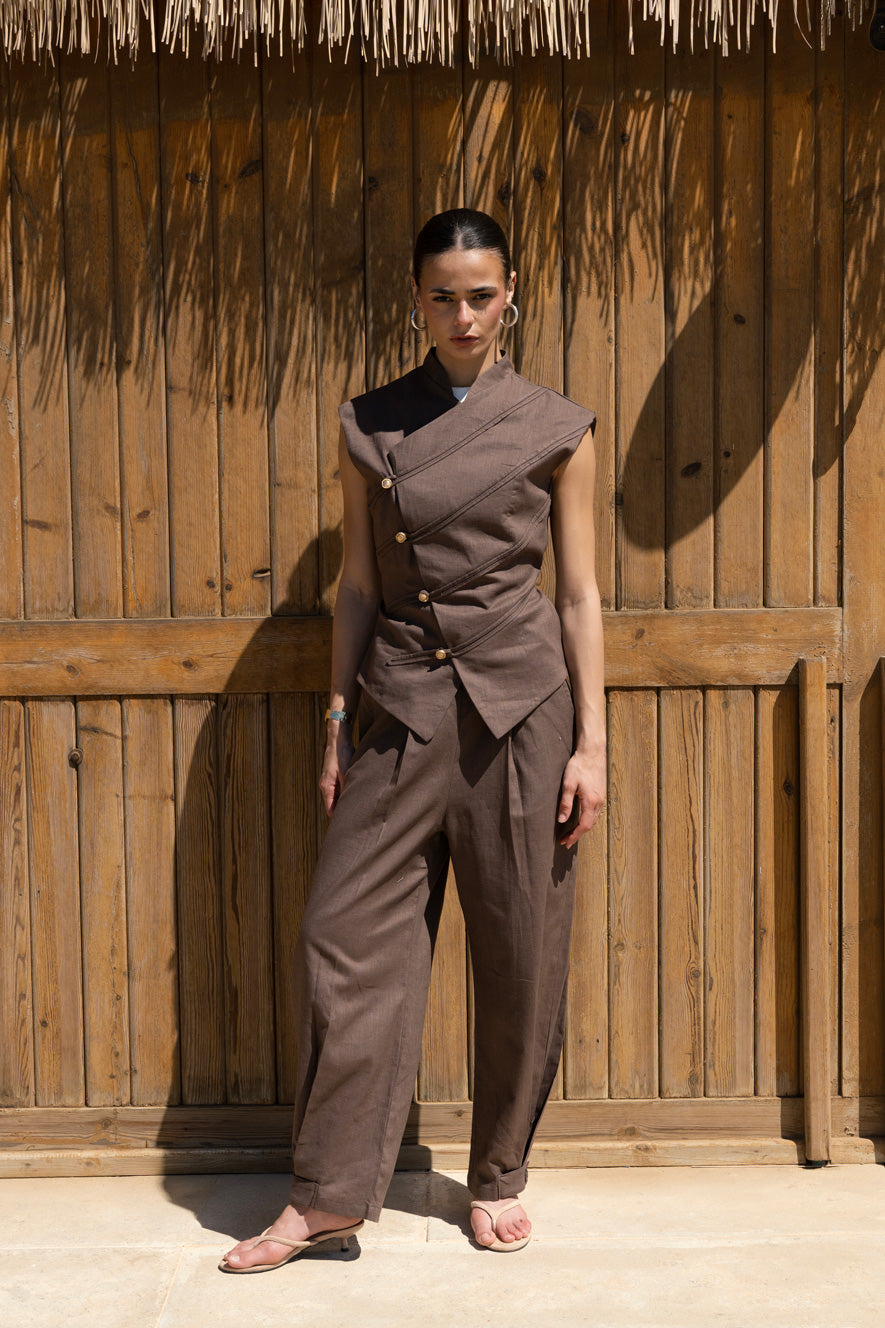 Contour vest - Brown