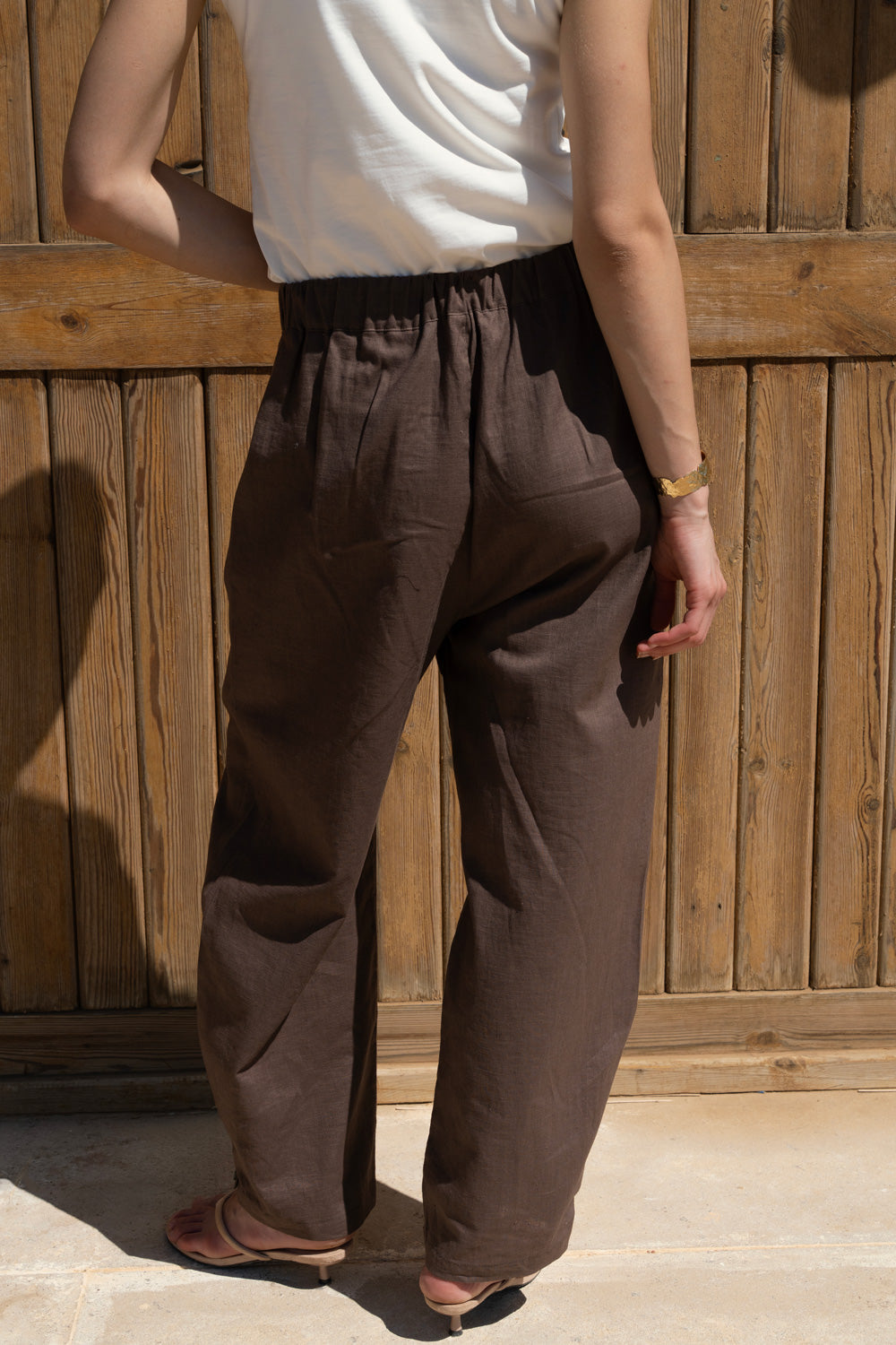 Brown linen pants