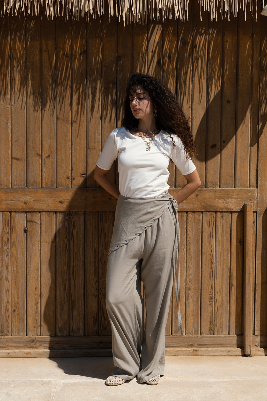 Ease Linen Pants -Olive