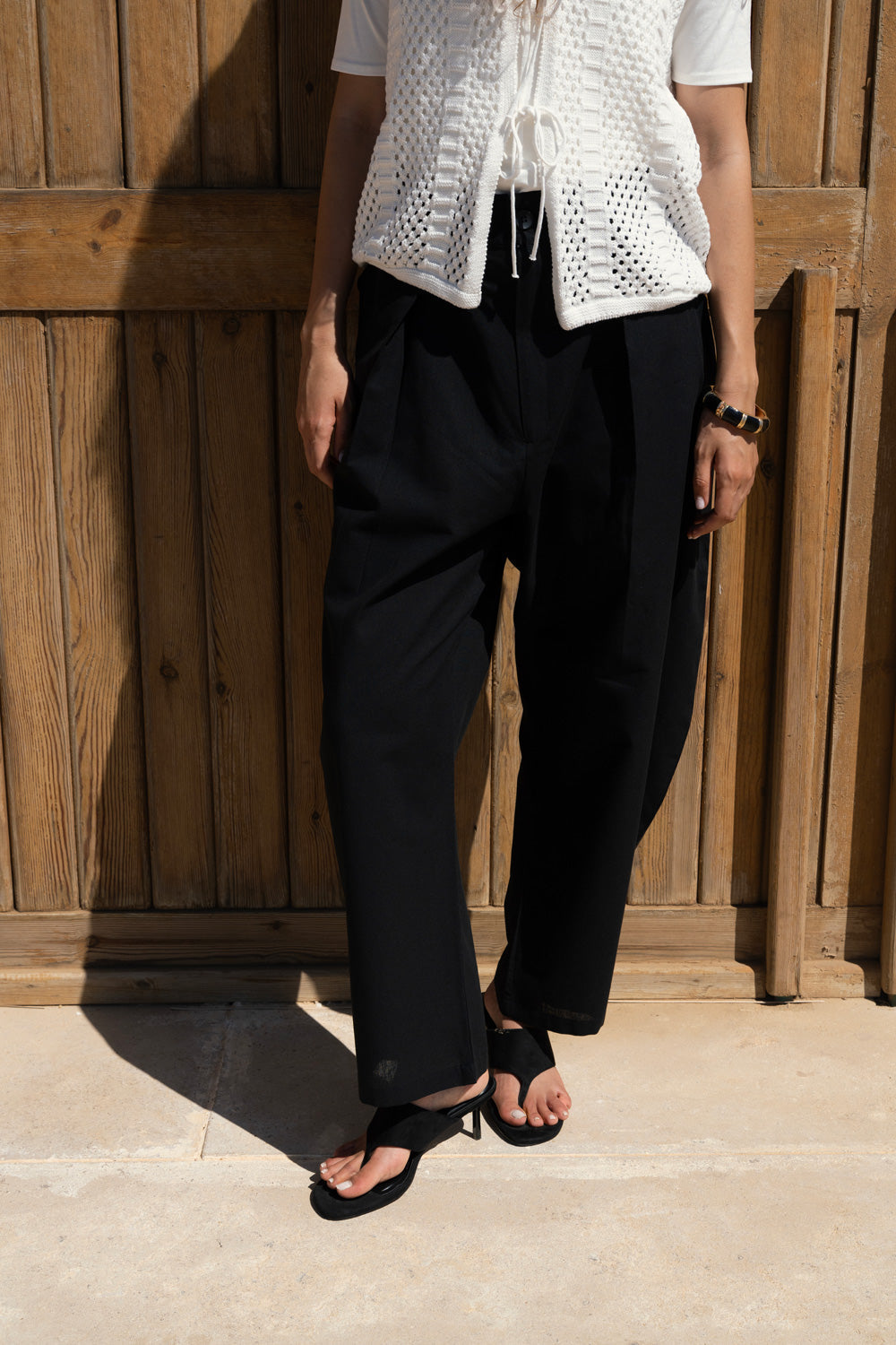 Linen balloon pants - Black