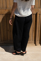 Linen balloon pants - Black