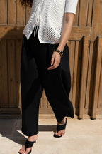 Linen balloon pants - Black