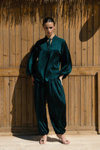 Allure satin set - Dark Green