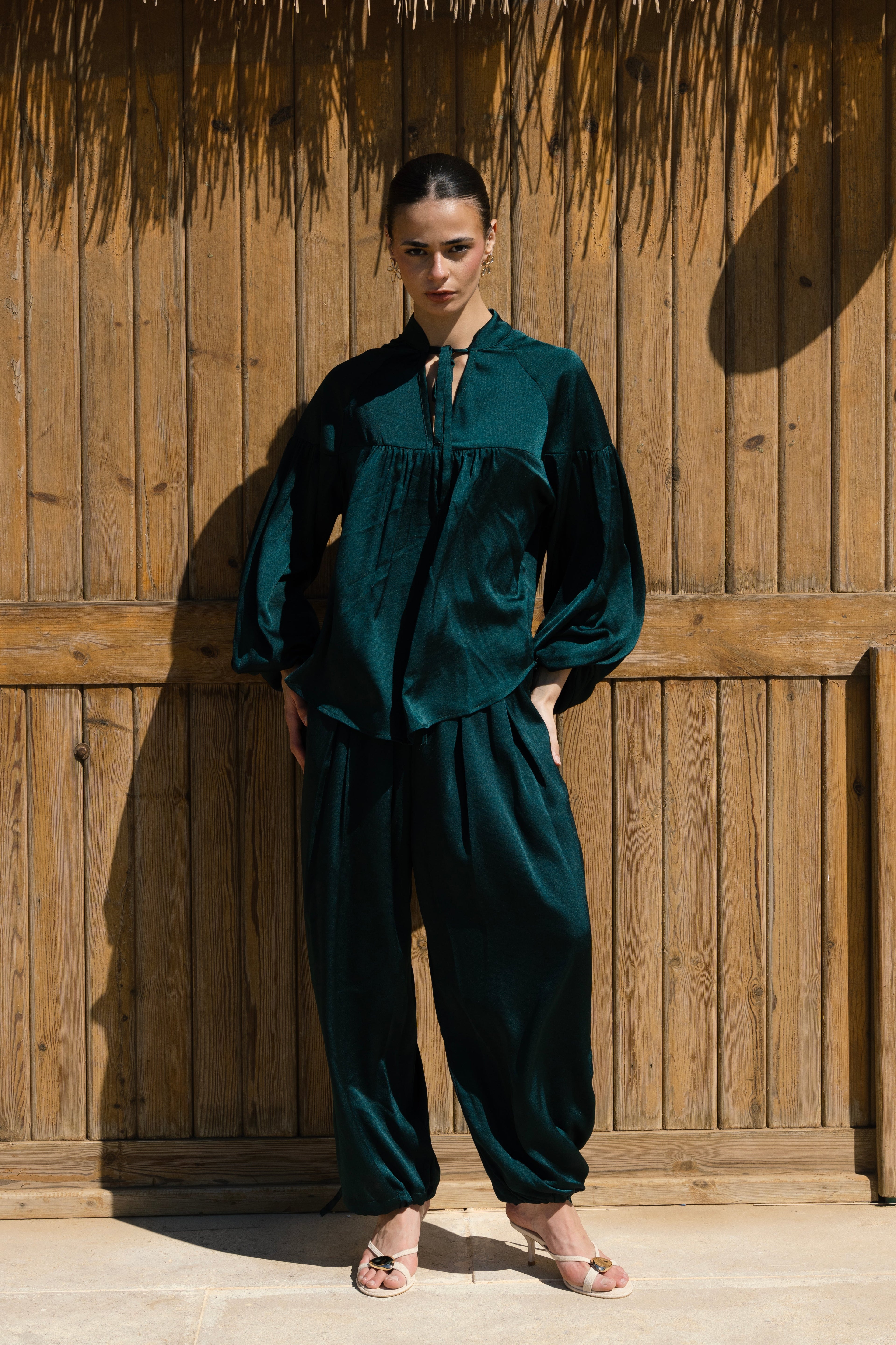 Allure satin set - Dark Green