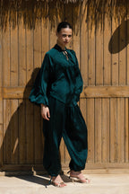 Allure satin set - Dark Green