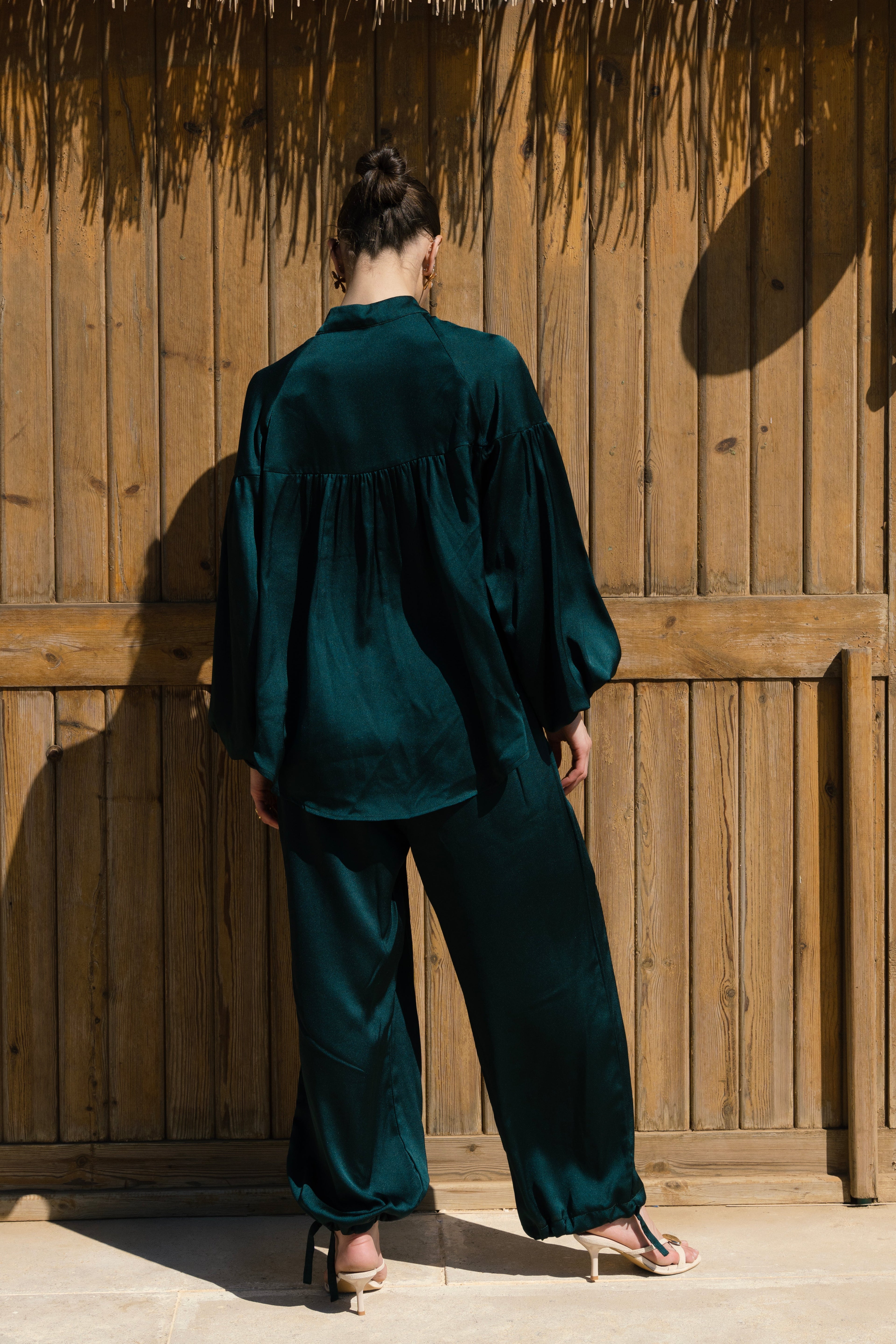 Allure satin set - Dark Green