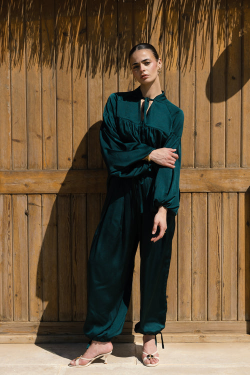 Allure satin set - Dark Green