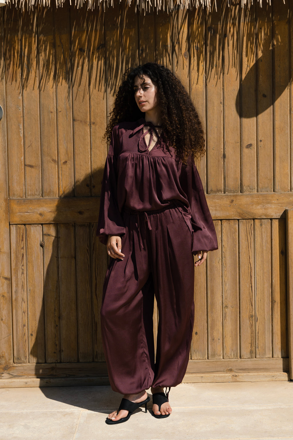 Allure satin set - Plum