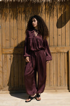 Allure satin set - Plum