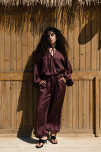 Allure satin set - Plum