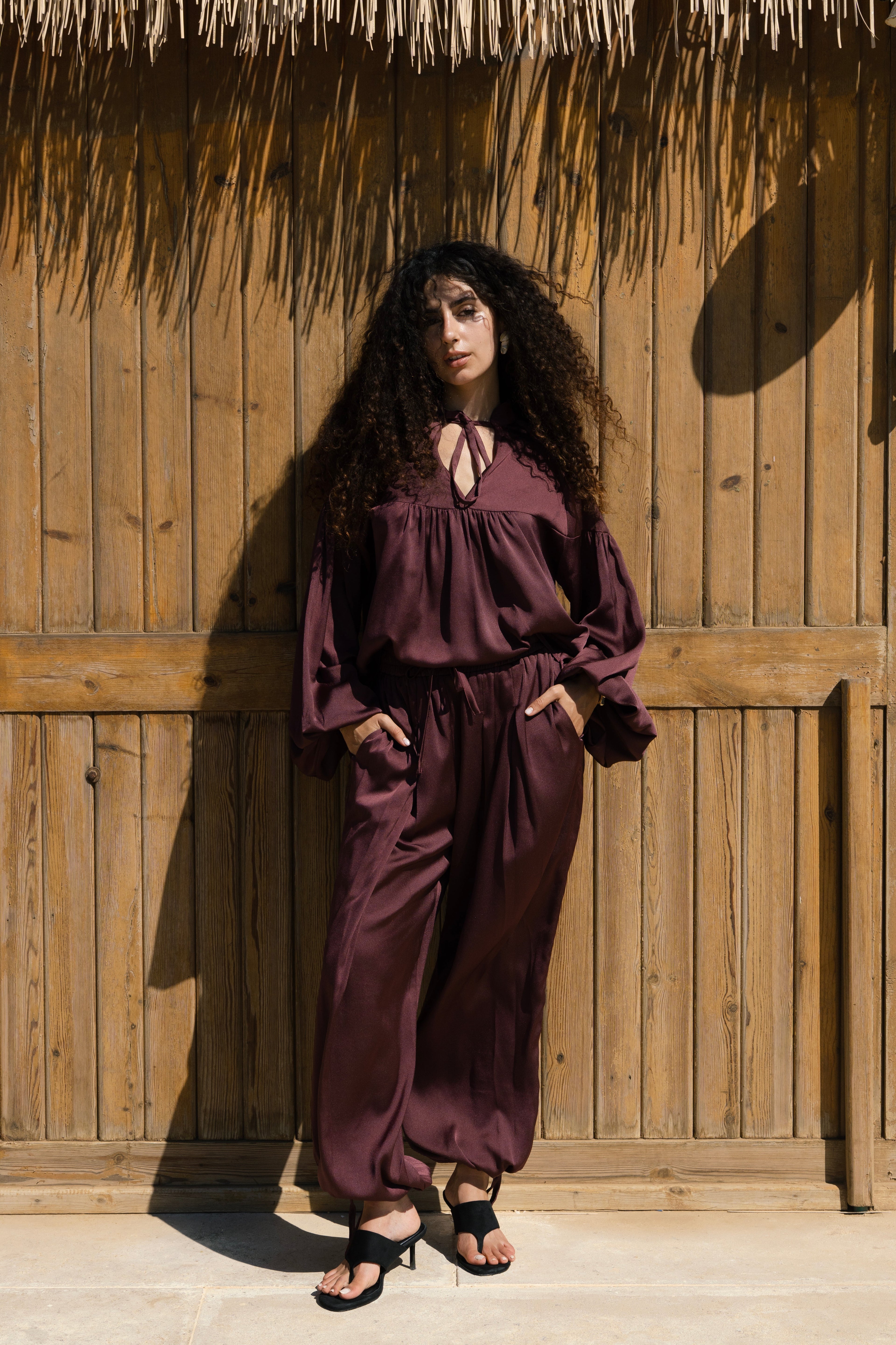 Allure satin set - Plum