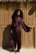 Allure satin set - Plum