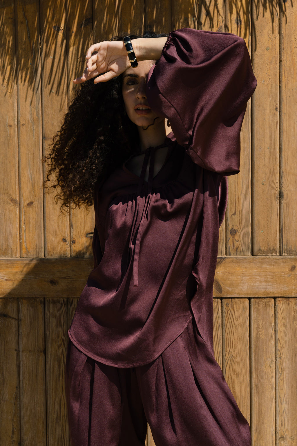Allure satin set - Plum