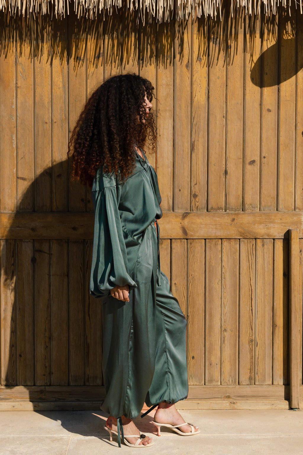 Allure satin set - Olive