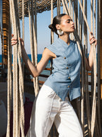 Contour vest - Denim Blue