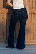 Studs Flare jeans - Dark Blue