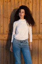 Essential Cotton long Sleeves Double Layered Top - offWhite