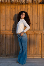 Studs Flare jeans - Light Blue