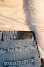 Midrise Wide-leg Jeans - Light Blue