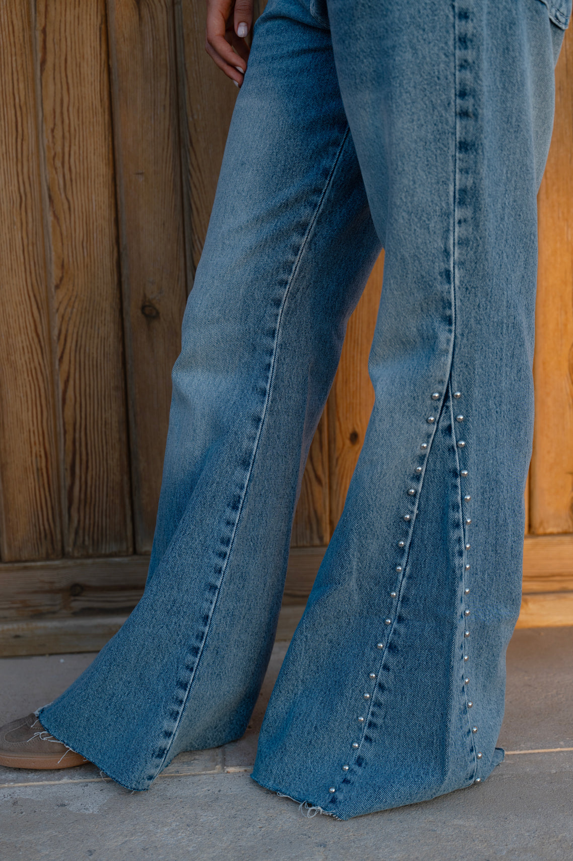 Studs Flare jeans - Light Blue