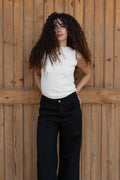 Essential Cotton Sleeveless Double Layered Top - offWhite