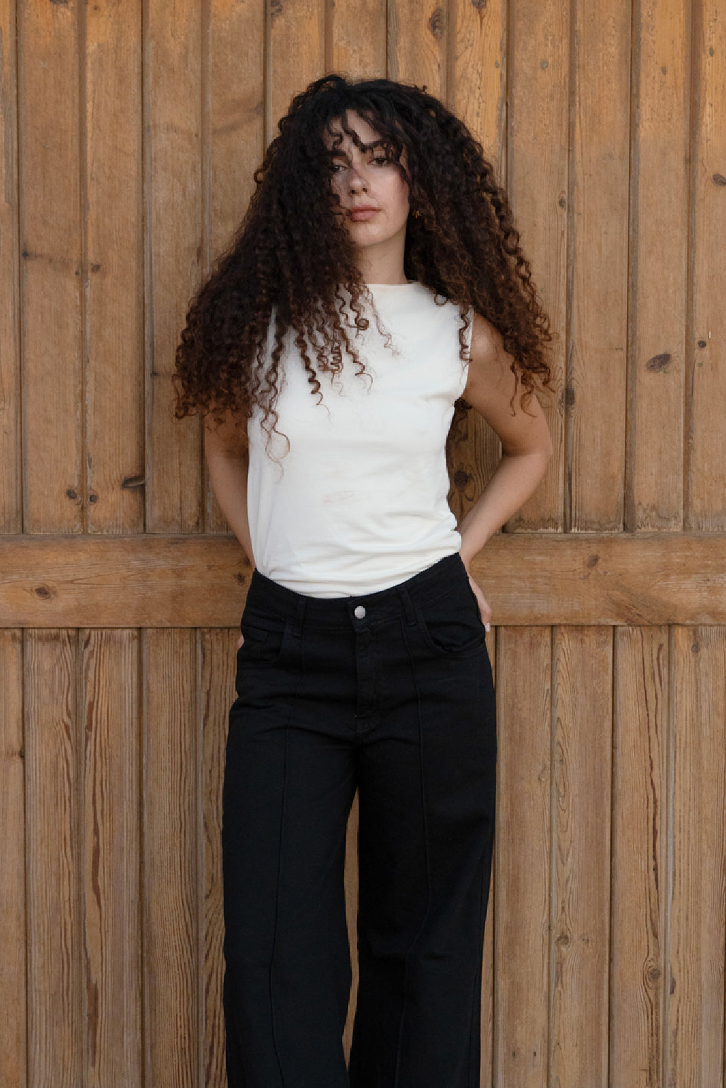 Essential Cotton Sleeveless Double Layered Top - offWhite