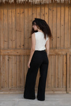 Midrise Wide-leg Jeans - Black