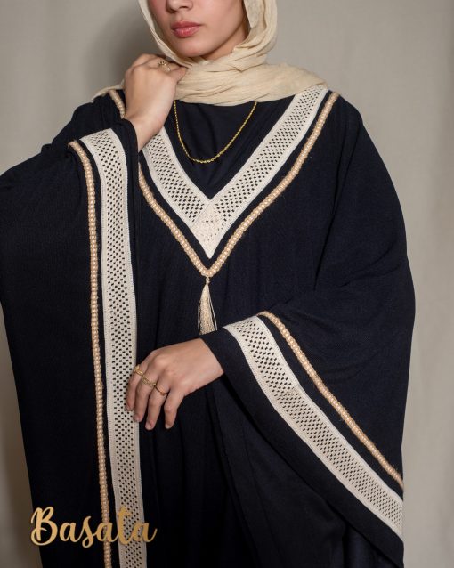 Embroidered Velvet Butterfly Abaya – Wide and Elegant