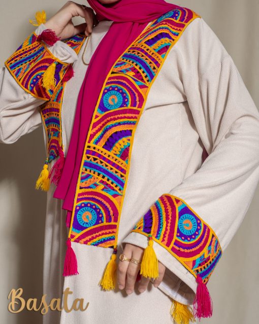 Beige Velvet Caftan and Basic Dress