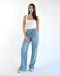 Straight Wide Leg Jeans - Blue