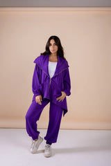 The asymmetrical set in purple