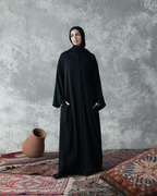 Elegant Silk Abaya with hidden buttons code 800