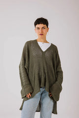 Aura knit top in olive