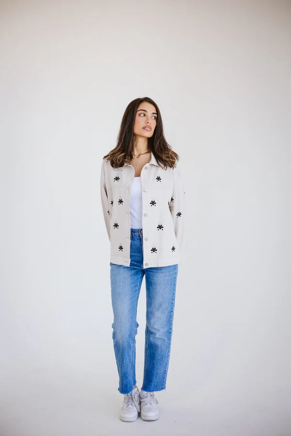 Threaded jacket in beige