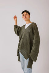 Aura knit top in olive