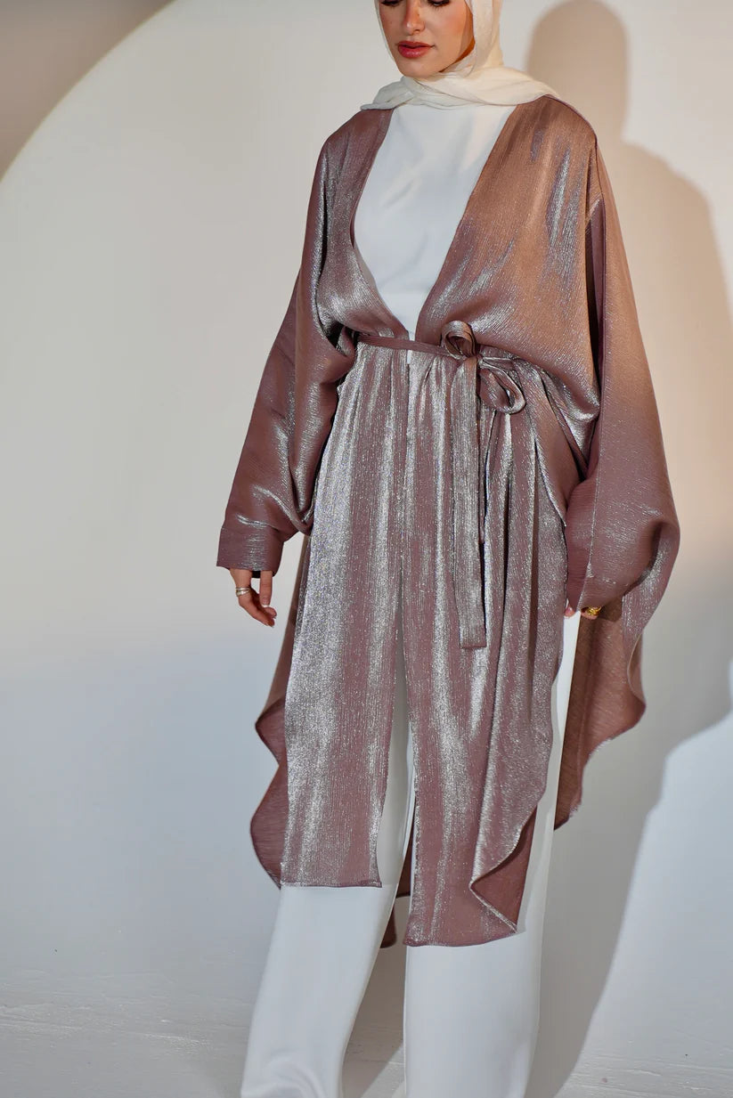 Starry Nights Shawl Kaftan in Mauve