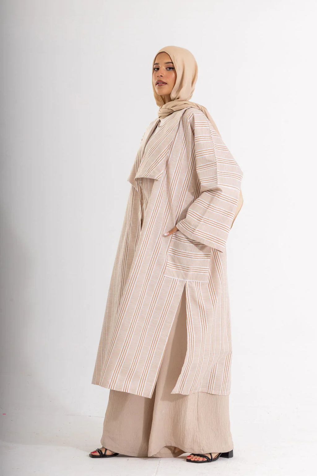 DANA STRIPED LINEN COTTON KIMONO
