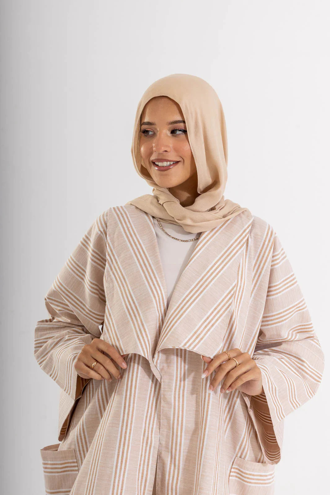 DANA STRIPED LINEN COTTON KIMONO