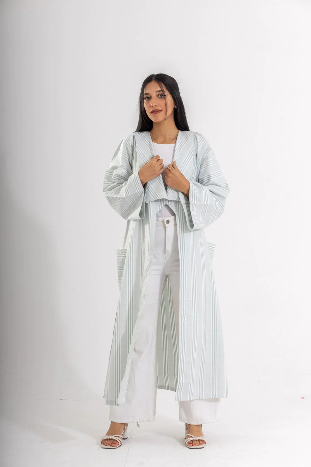 DANA STRIPED LINEN COTTON KIMONO