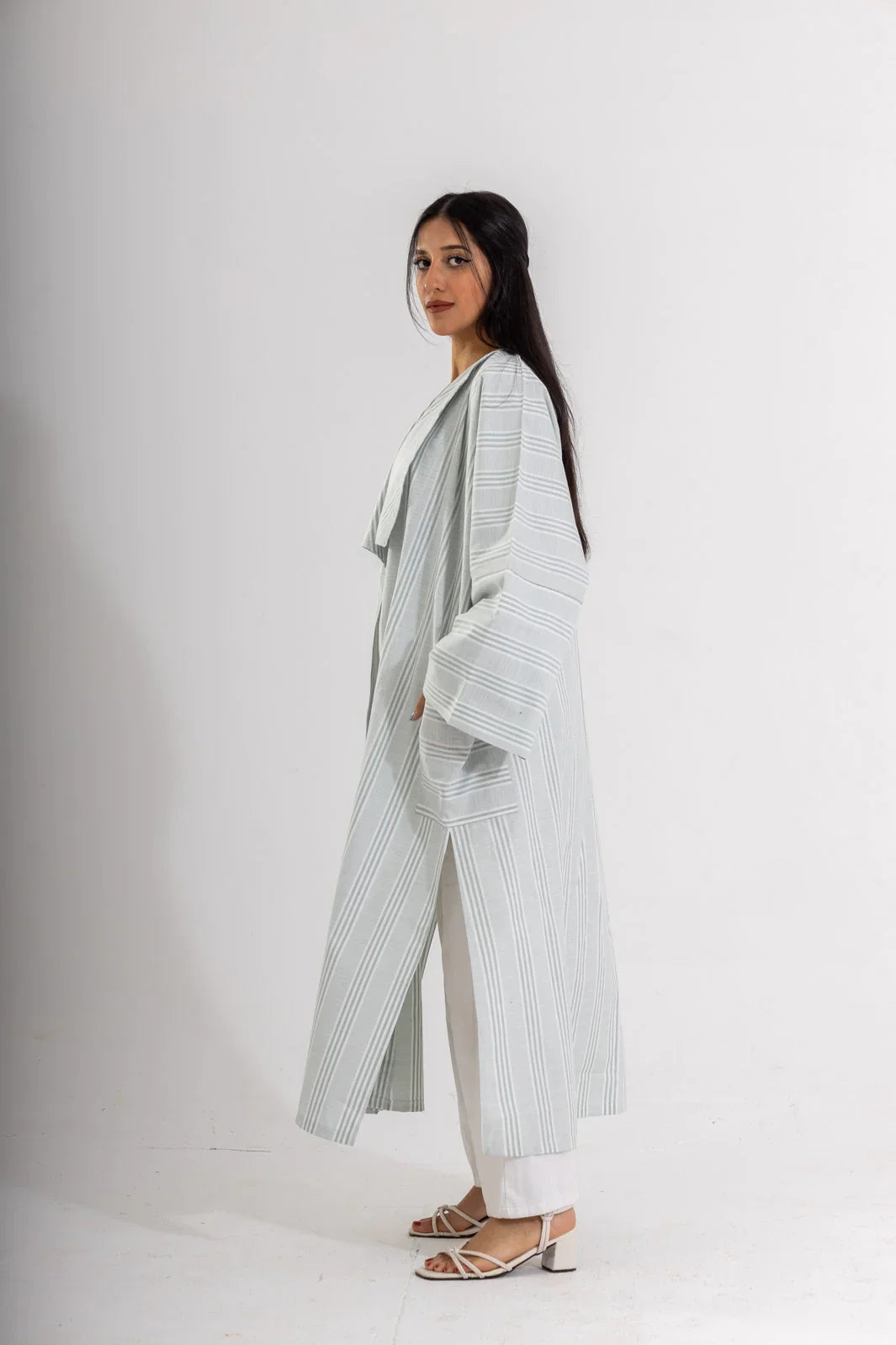 DANA STRIPED LINEN COTTON KIMONO