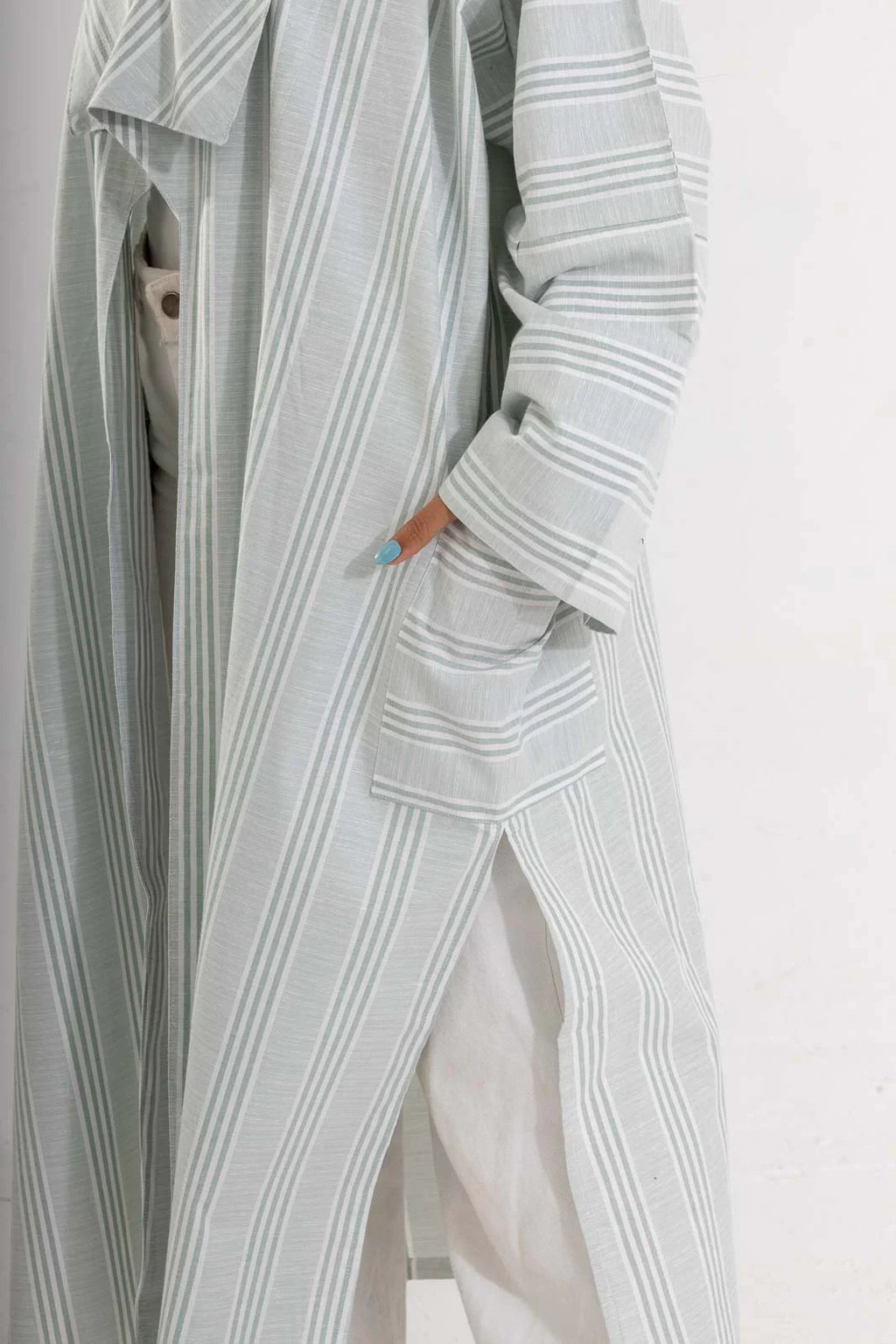DANA STRIPED LINEN COTTON KIMONO