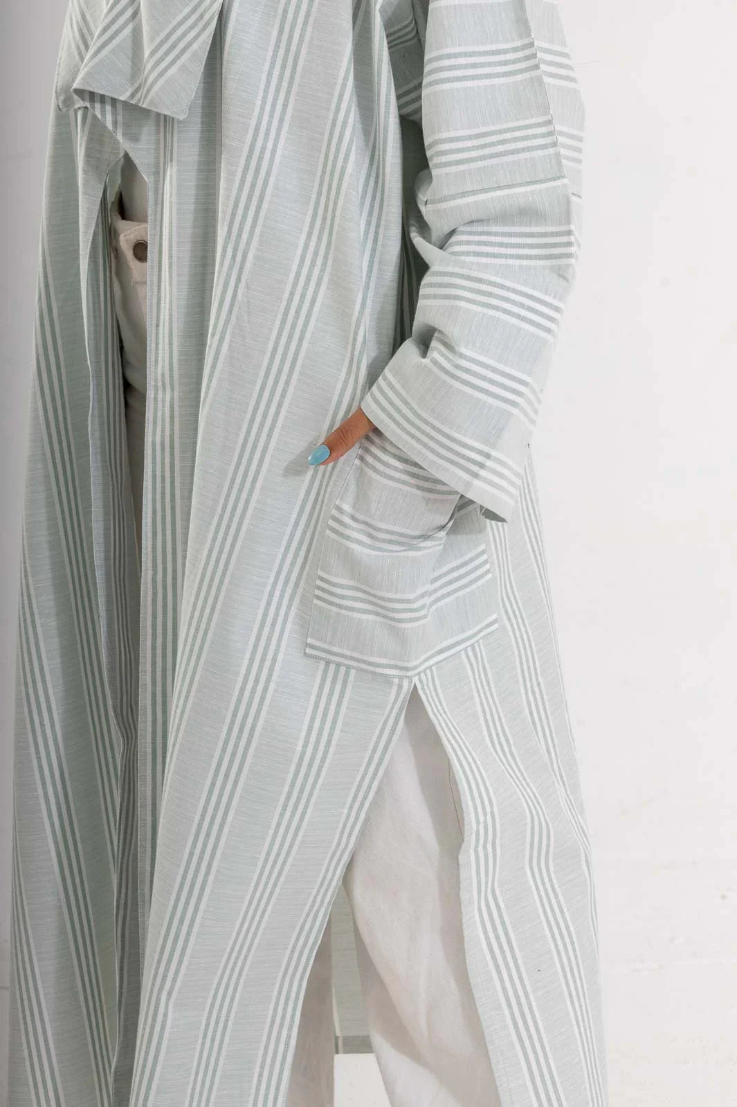 DANA STRIPED LINEN COTTON KIMONO