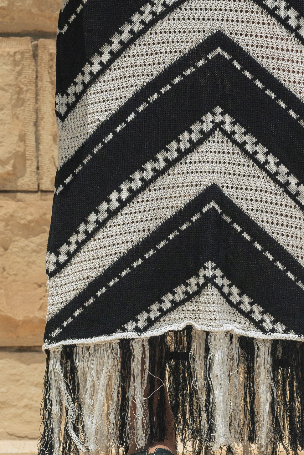 Fringed Crochet Skirt / Black