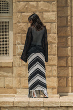 Fringed Crochet Skirt / Black