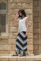 Fringed Crochet Skirt / Black
