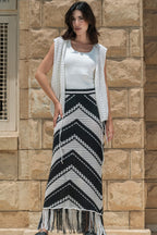 Fringed Crochet Skirt / Black