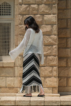 Fringed Crochet Skirt / Black