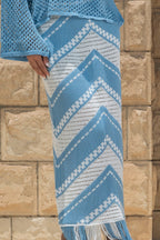 Fringed Crochet Skirt / Baby Blue