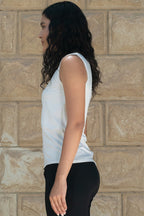 Essential Cotton Sleeveless Double Layered Top - offWhite